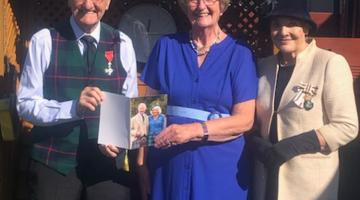 Dick and Irene Shaw with Lord-Lieutenant Fiona Armstrong